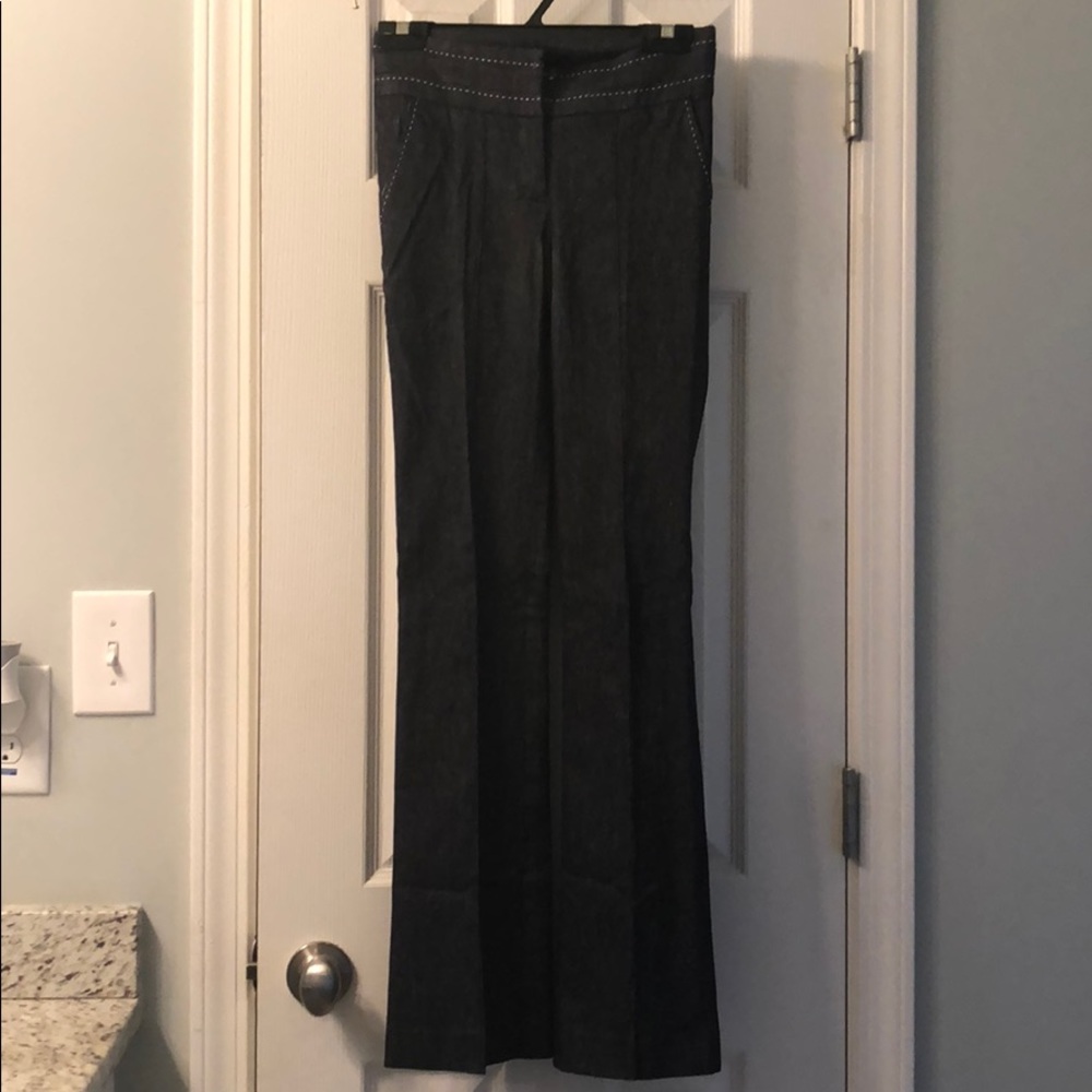Bebe Size 00 stretch chambray bootcut pants